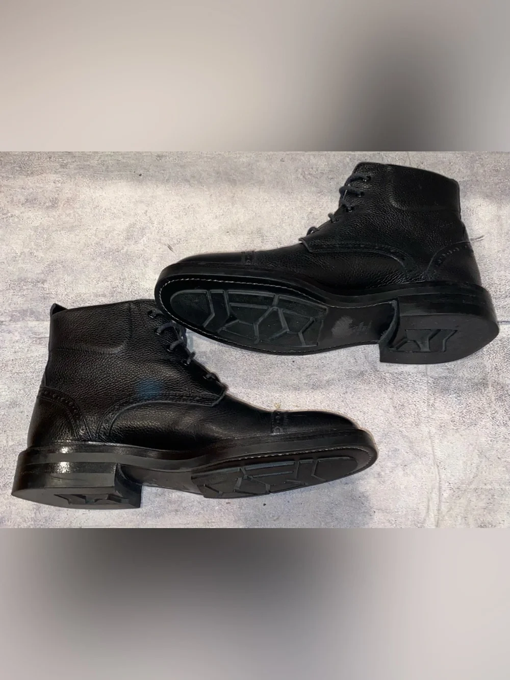 $1200 Varda Italy MB194 Lug Sole Combat Boots Dress Casual Brogue Cap Toe 9 Mens